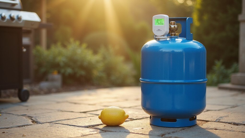 checking propane tank level