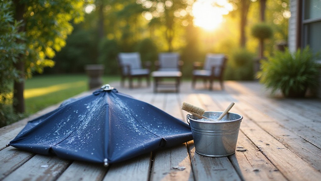 cleaning patio umbrella