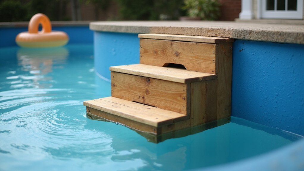 constructing sturdy pool stairs