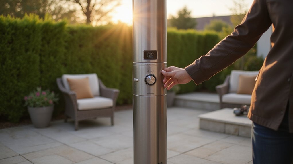 lighting and activating patio heater