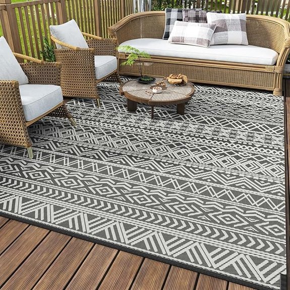reversible water resistant patio rug