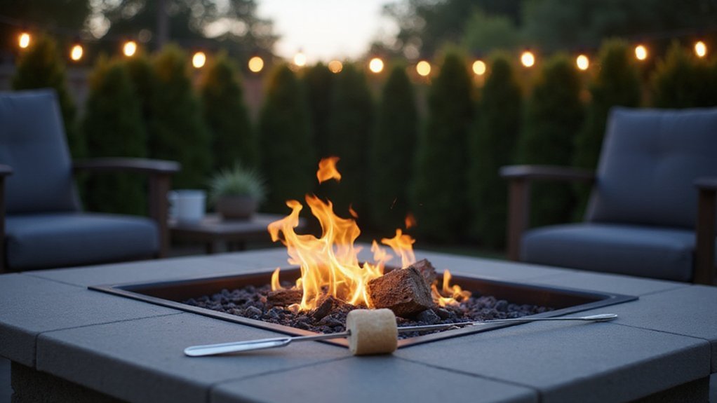 roasting marshmallows on propane