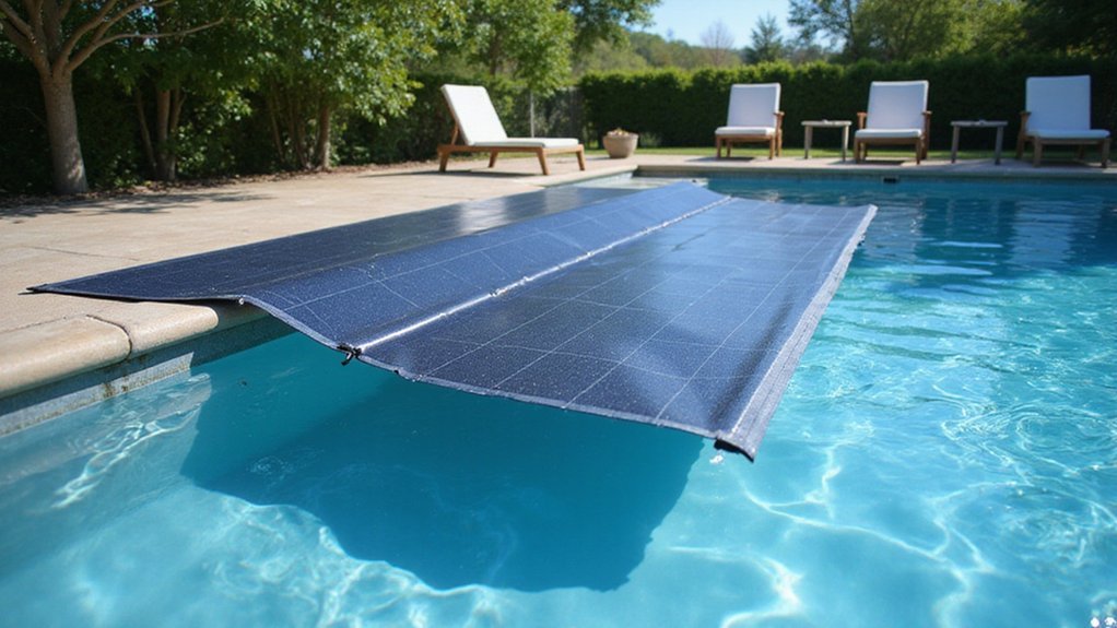 solar pool cover heats water