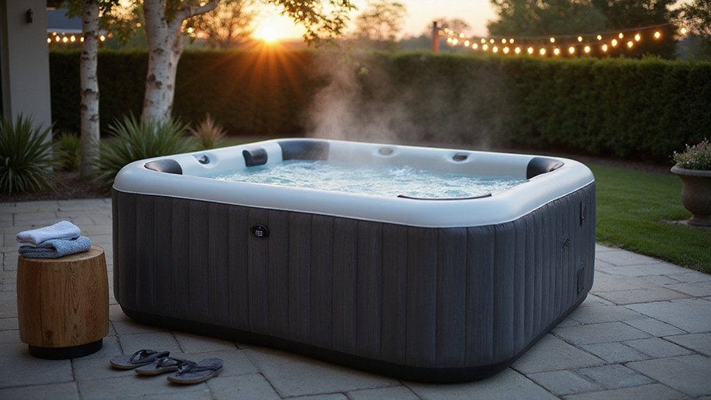 inflatable hot tub setup